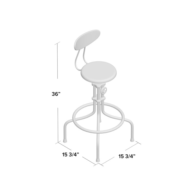 District Eight Design V19C Adjustable Height Bar Stool Wayfair